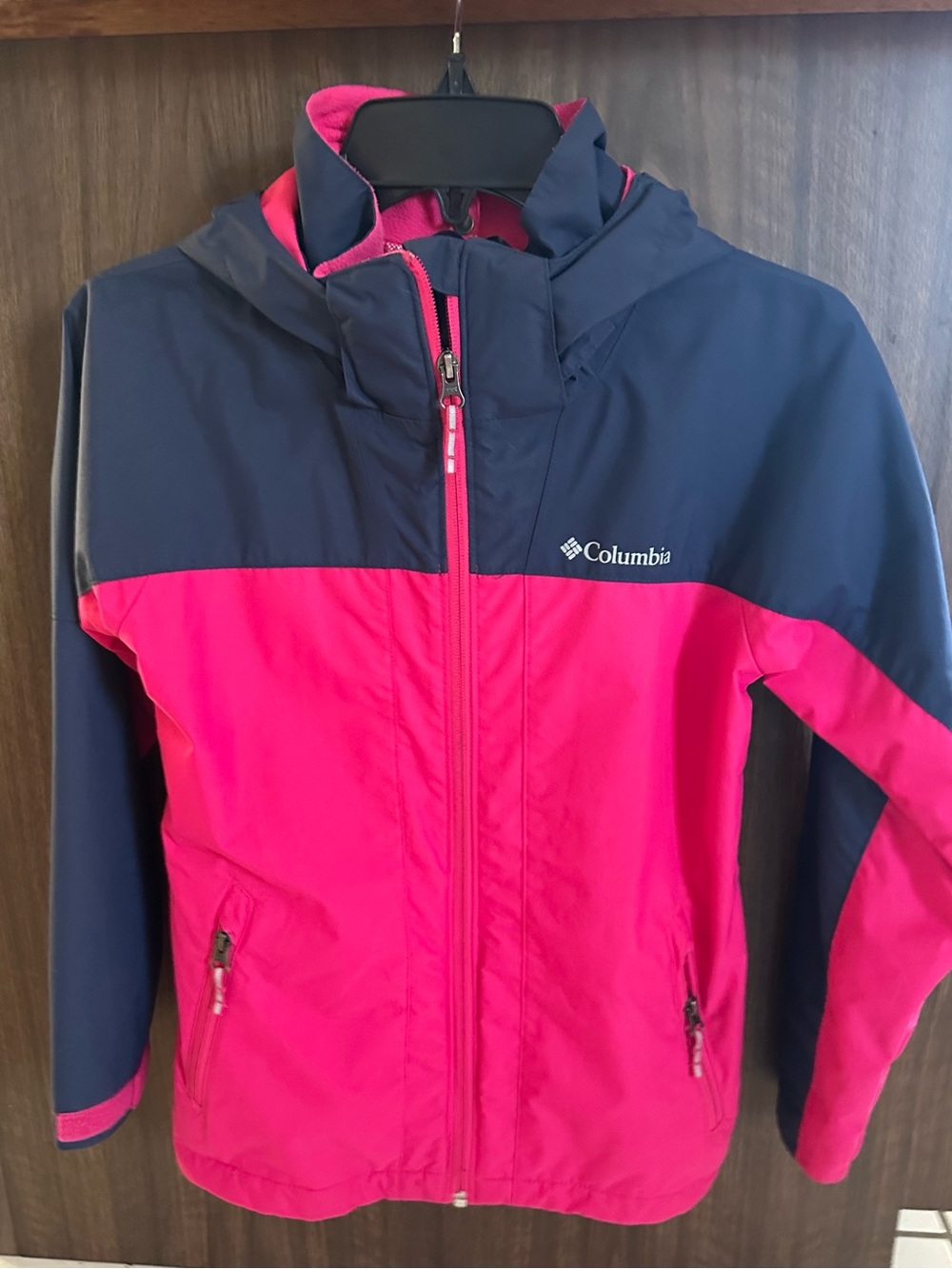 Columbia Girls Pink & Blue Hooded Jacket